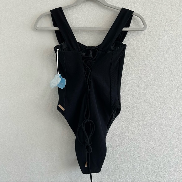 Popflex Boardwalk Bombshell Cheeky One Piece Black Rib - Picture 5 of 7